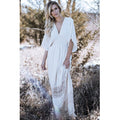 Clothing Long Sleeve Beach Bohemian Dresses Ladies O Neck Floral Maxi Casual Boho Dress With Kimono Sleeve